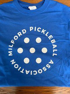 milford pickleball association t-shirt - blue 
